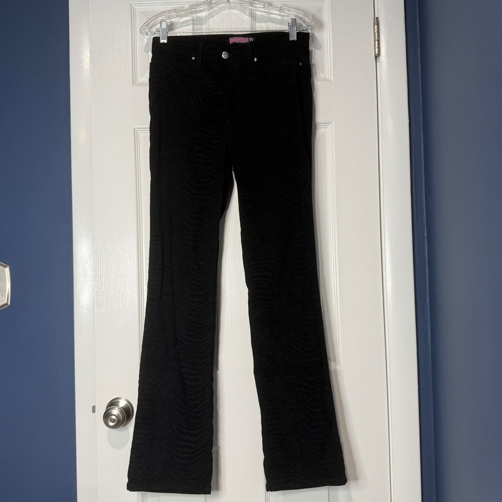 Bubblegum American Flavour Black Zebra Print Star Rivet Straight Leg Pants 11/12